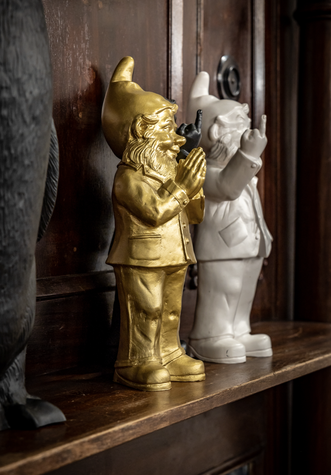 Gold and white statement objects