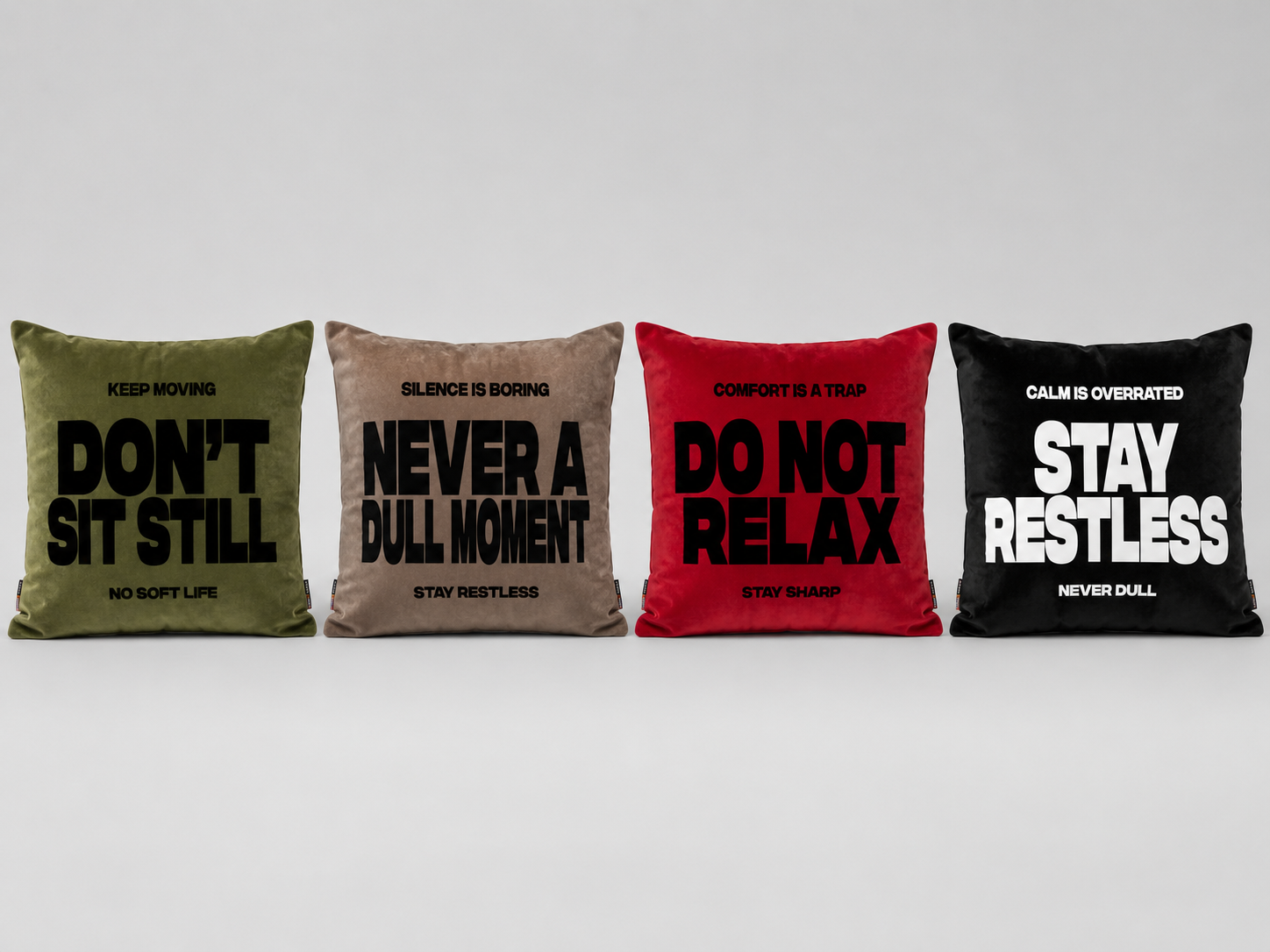 Restless Bastards cushions — statement edition